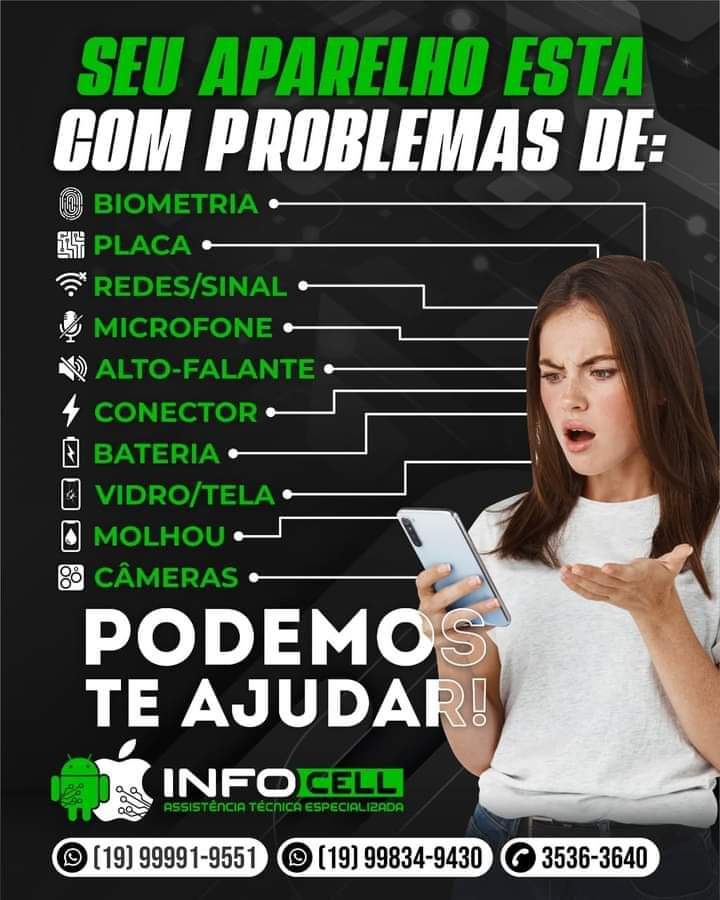 Troca de Telas, e Reparos em celulares de InfoCell